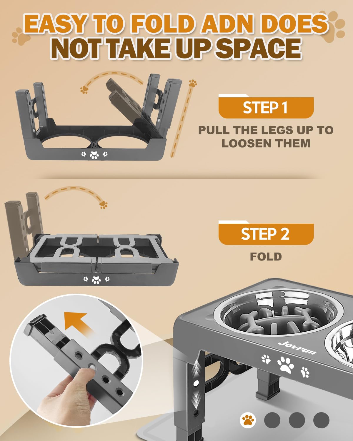 Jovrun silicone mat catches spills for a tidy feeding area