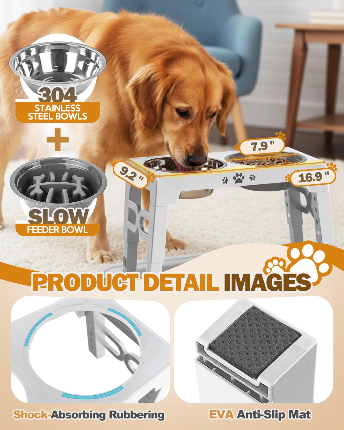 Jovrun silicone mat catches spills and protects floors during meals.