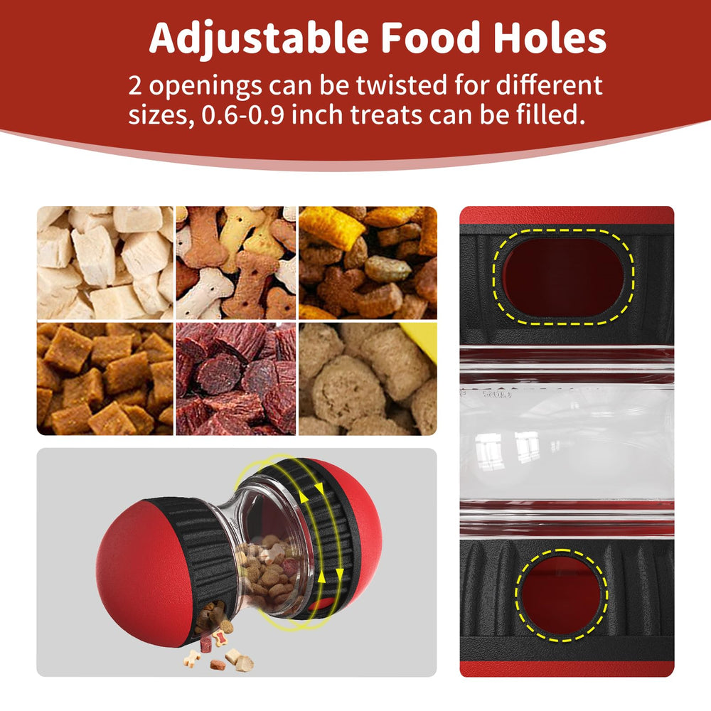 JoyBruko adjustable openings dog treat dispenser red controlling portion size