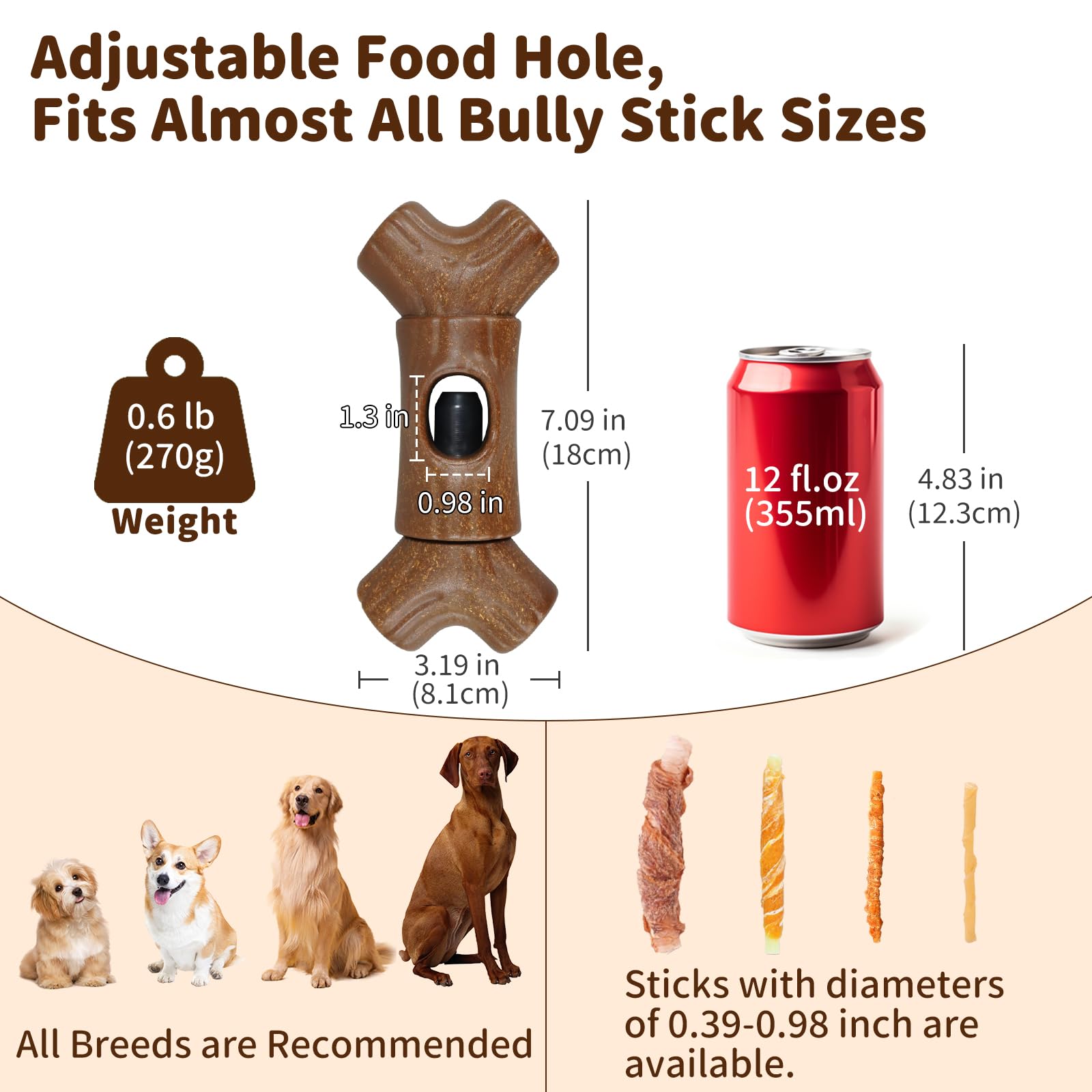 JoyBruko bully stick holder base stability for upright bite time