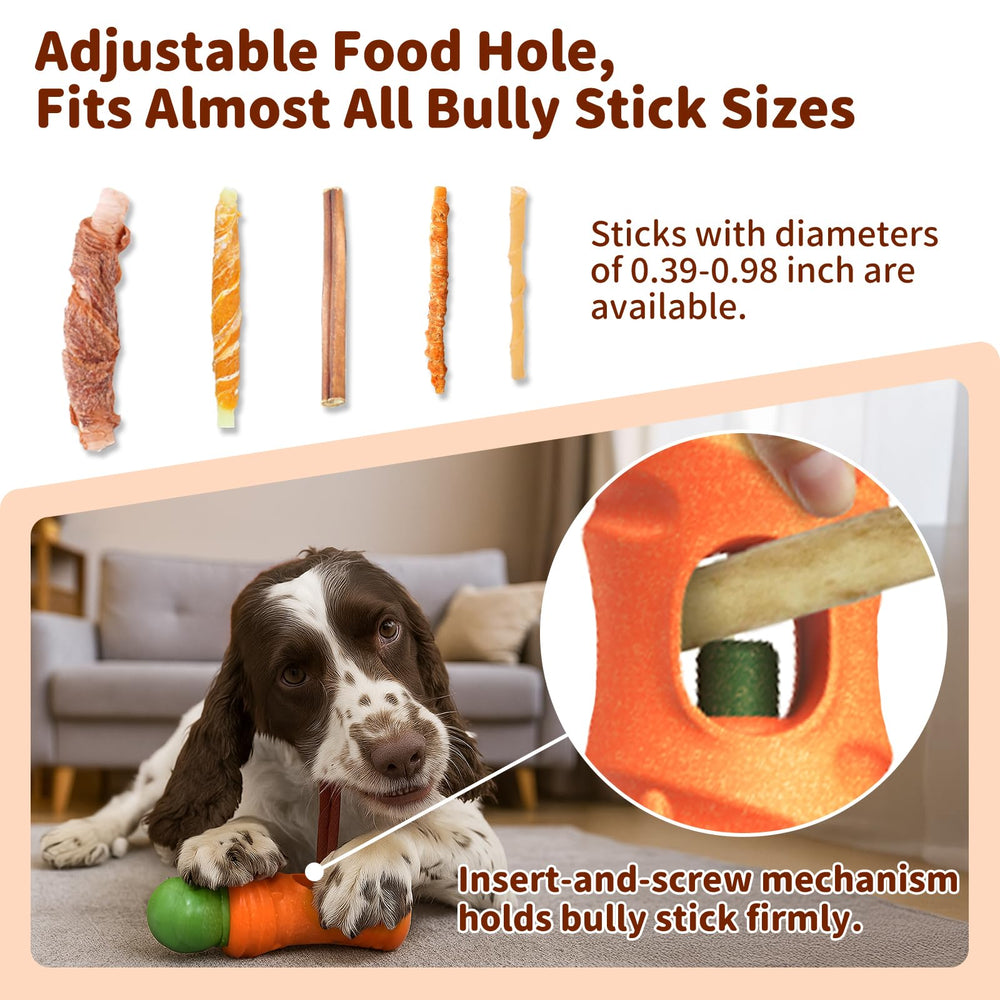 JoyBruko bully-stick-holder in use during dog chew session