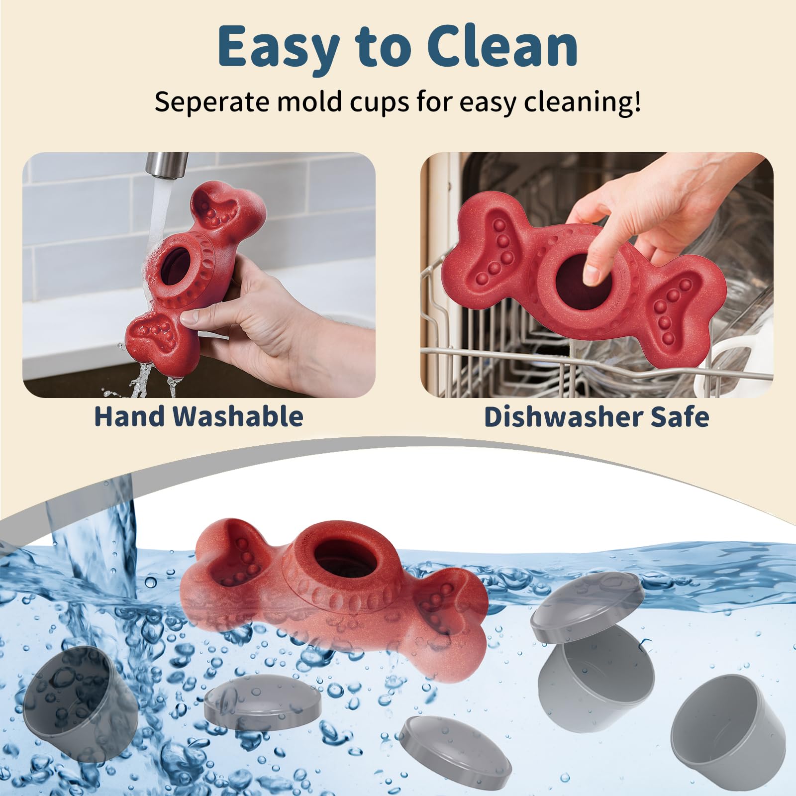 JoyBruko upright bone design minimizes spills during licking