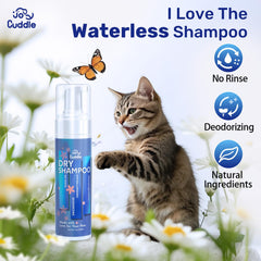 JOYCUDDLE no-rinse foam dispensing shows easy grooming.
