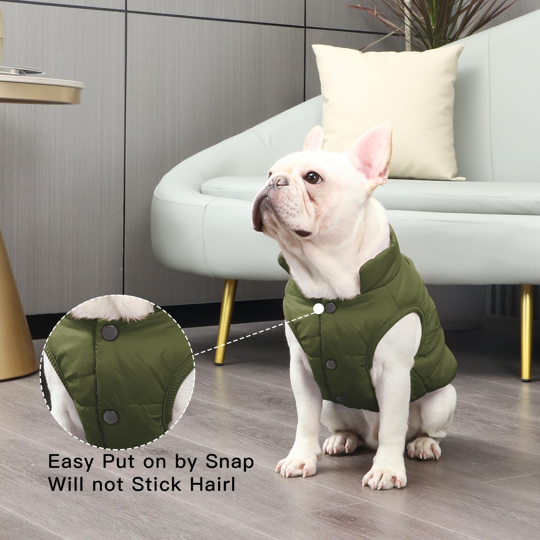 JoyDaog leash hole detail demonstrates practical access during walks in cold weather