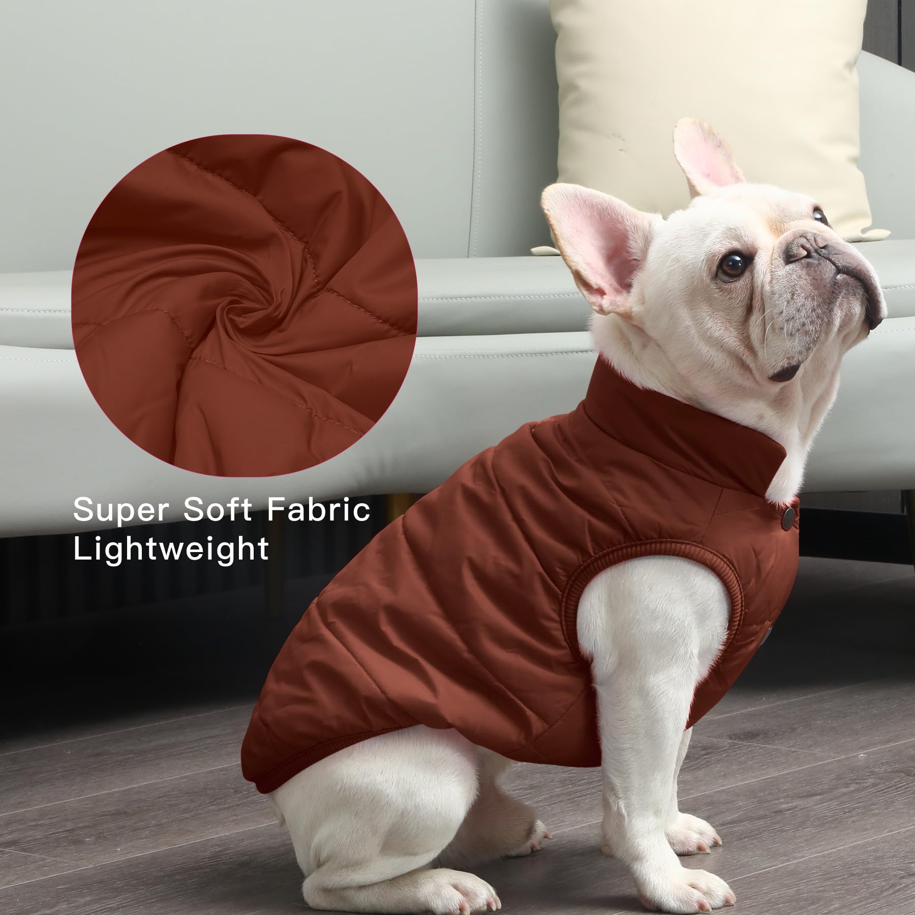 JoyDaog 2Layers fleece-lined winter dog jacket soft inner lining comfort