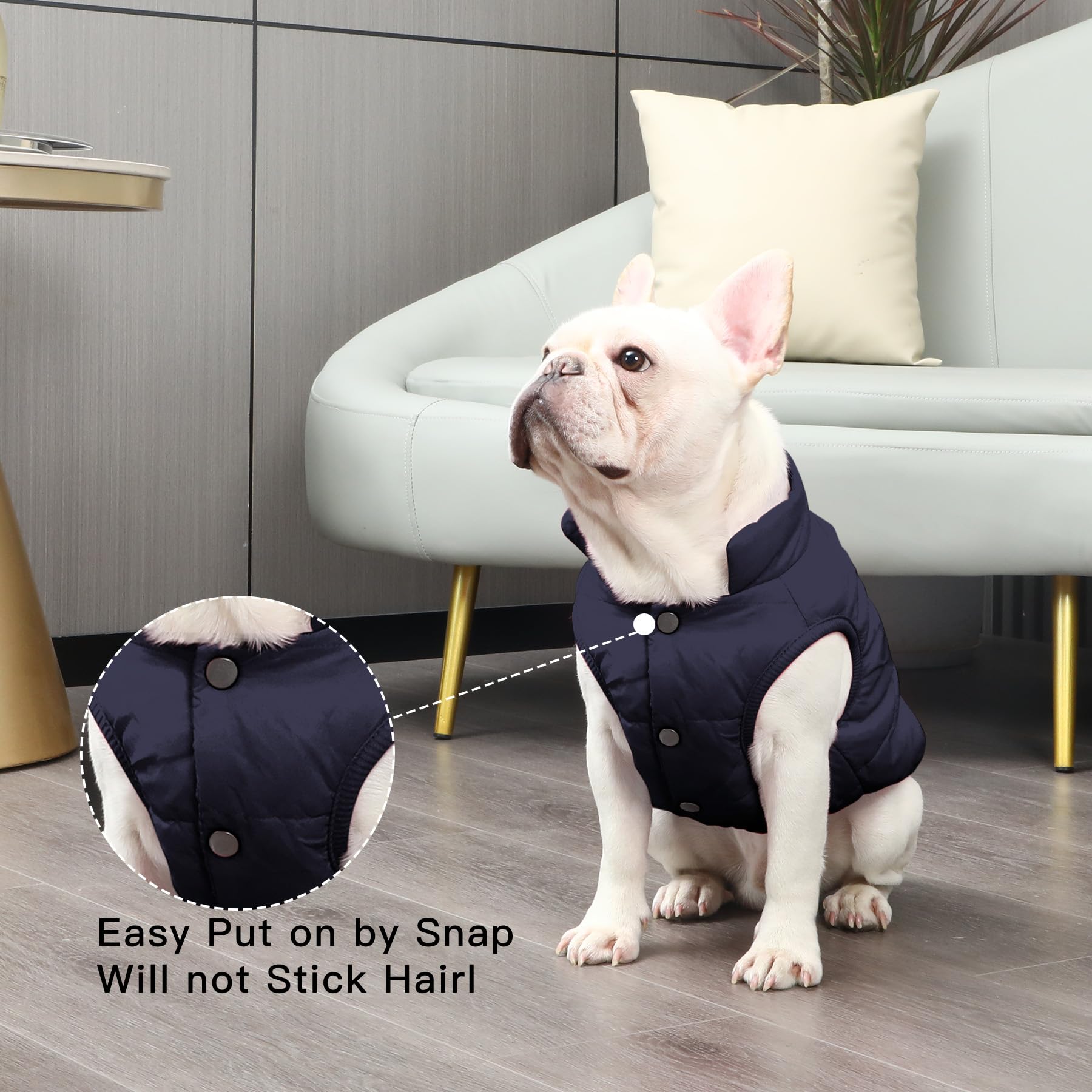 JoyDaog 2Layers fleece-lined jacket blue elastic-edges ensure snug fit.