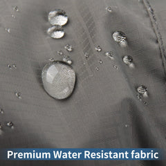 JoyDaog raincoat grey back view shows reflective strap for nighttime visibility