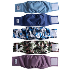 JoyDaog belly band L full view demonstrates secure fit for male dogs to prevent leaks.