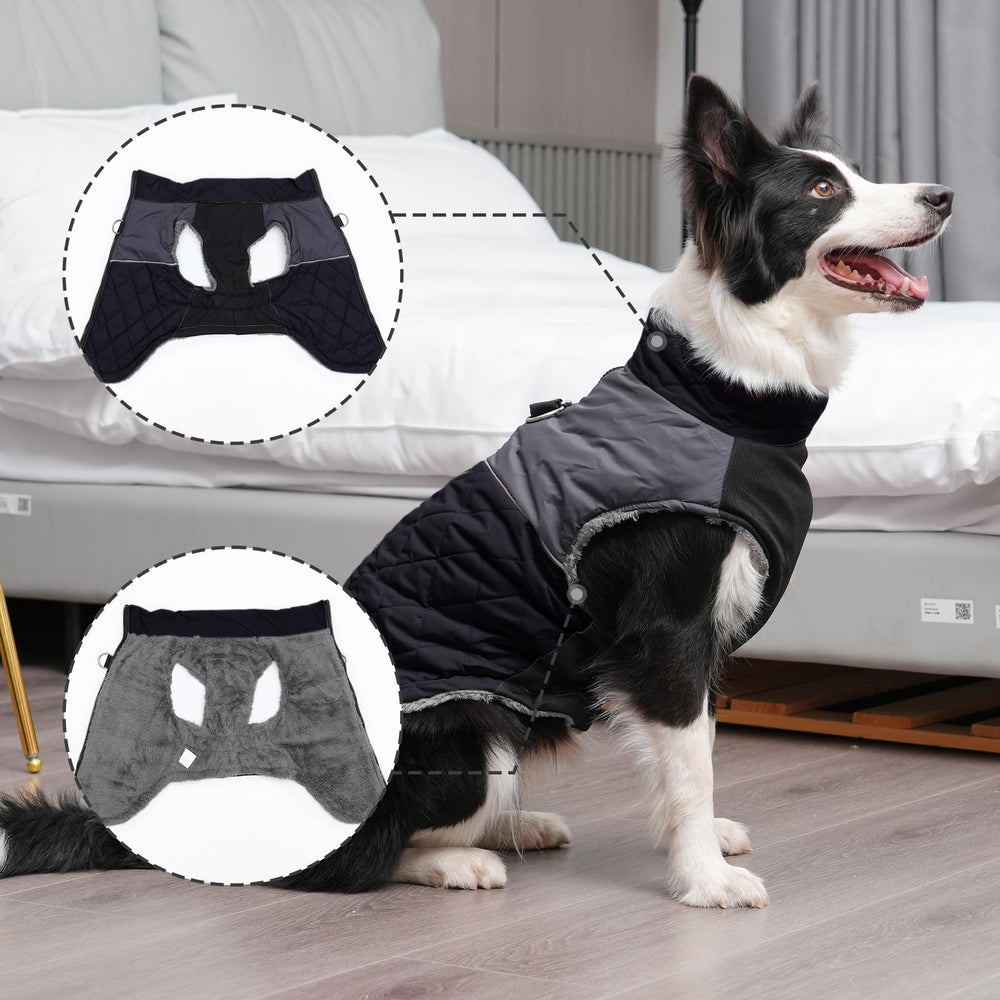 JoyDaog fleece coat features abdominal elastic design for comfort