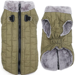 JoyDaog warm fleece dog coat back zipper enables easy on and off for busy owners.