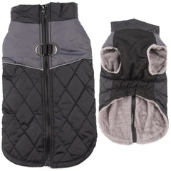 JoyDaog warm fleece dog coat front view keeps dogs cozy outdoors