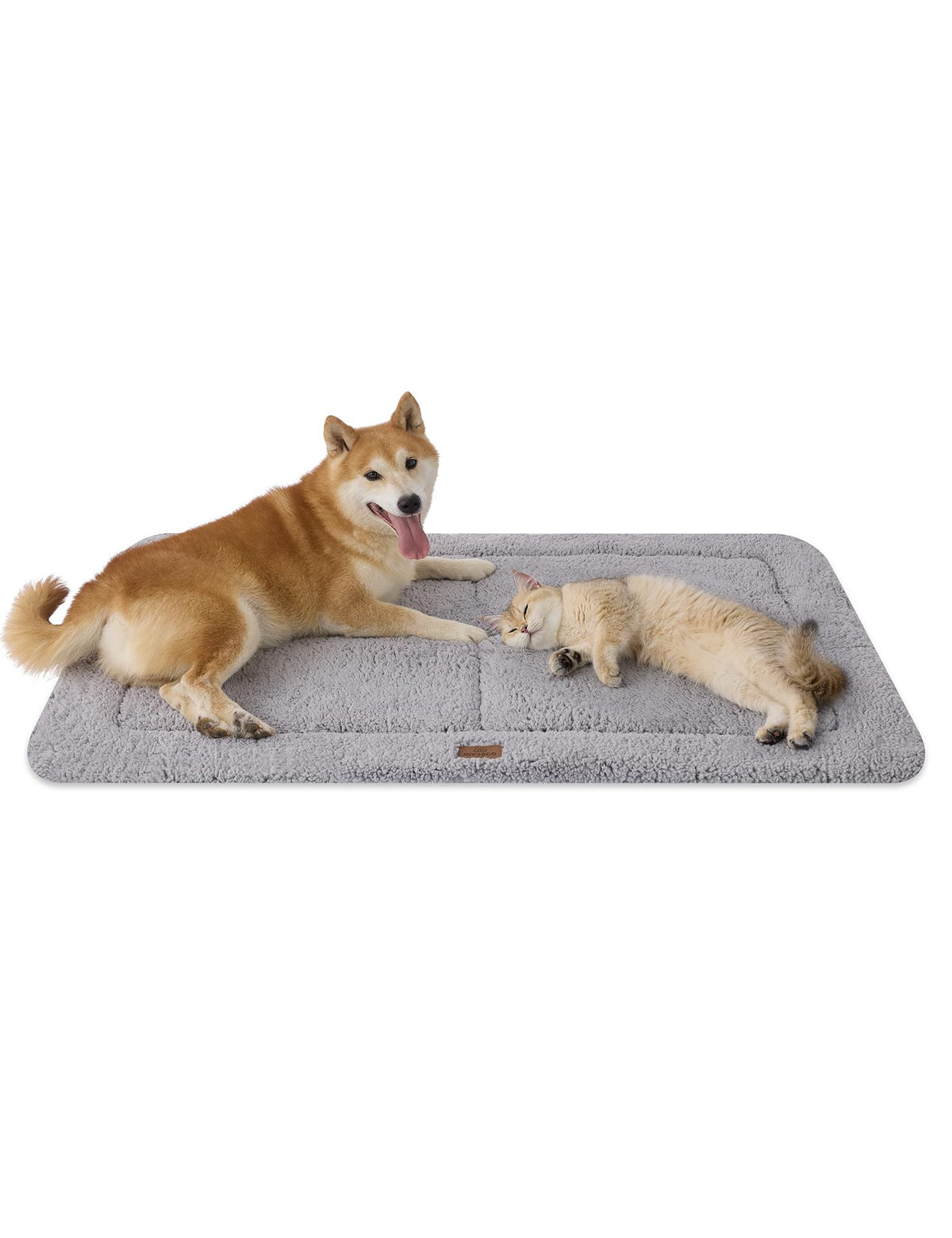 Joydeco low profile crate mat with plush fleece for cozy warmth and calm naps.