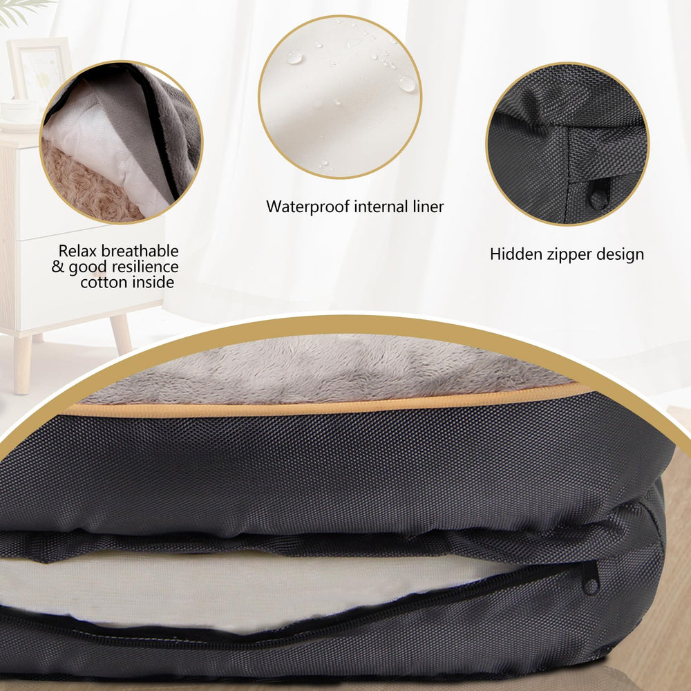 JOYELF dog bed hidden zipper design creates sleek look while protecting memory foam