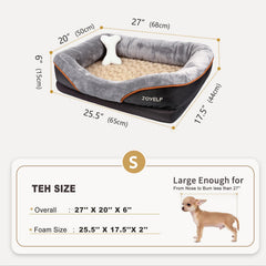 JOYELF memory foam dog bed small bolsters provide neck support with plush cozy feel