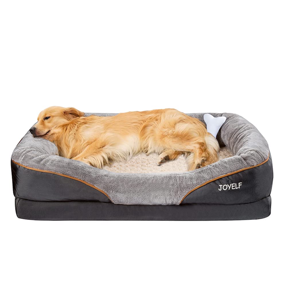 JOYELF XLarge memory foam dog bed cover removable for easy cleaning and washing.