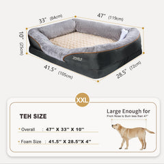 JOYELF XXLarge bed side detail showing plush bolster supports neck and shoulders