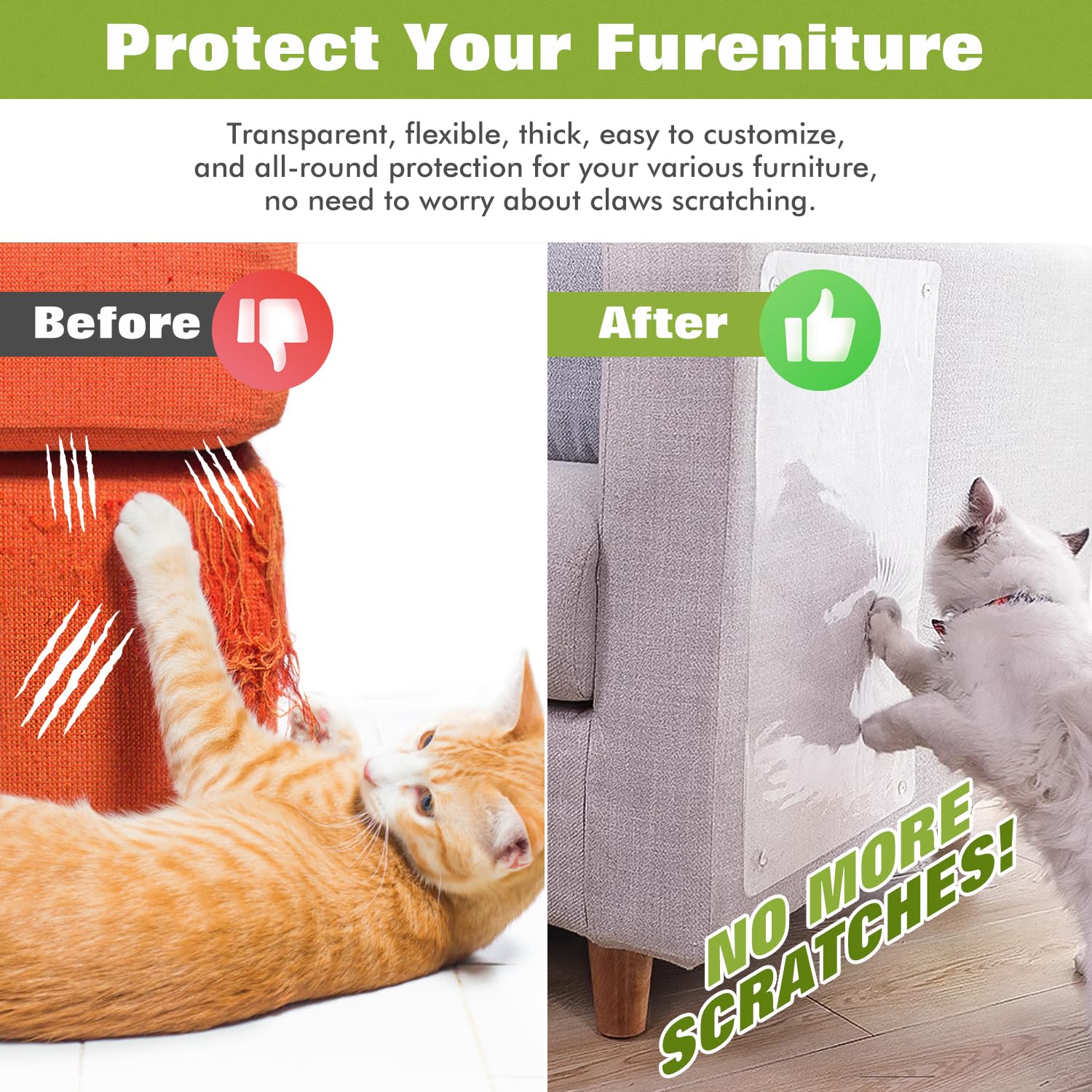 Joyeux Daily thick clear protector blocks cat scratches while remaining discreet