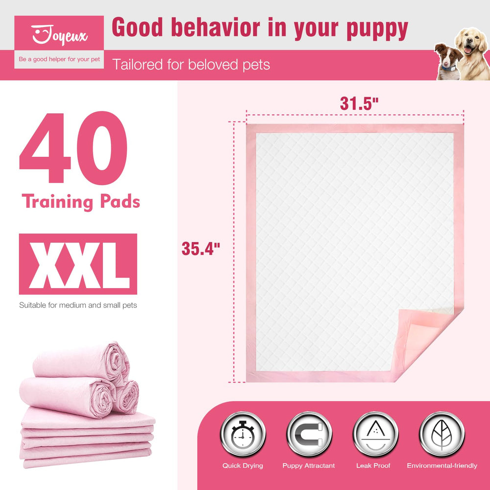 Joyeux extra large puppy pads absorbent core demonstrates capacity up to nine cups.