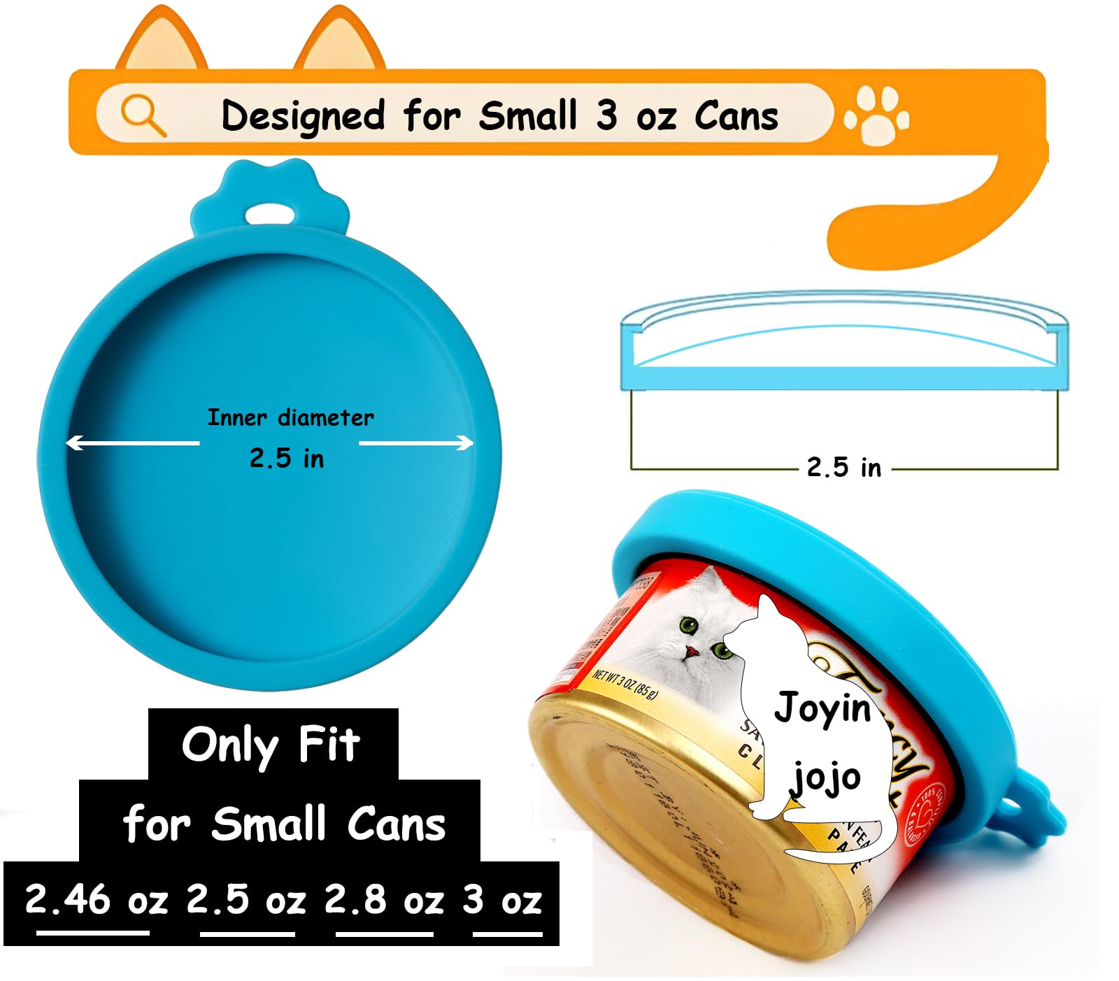 Joyinjojo cat food spoon opener demonstrates easy lid opening during quick wet-food meals.