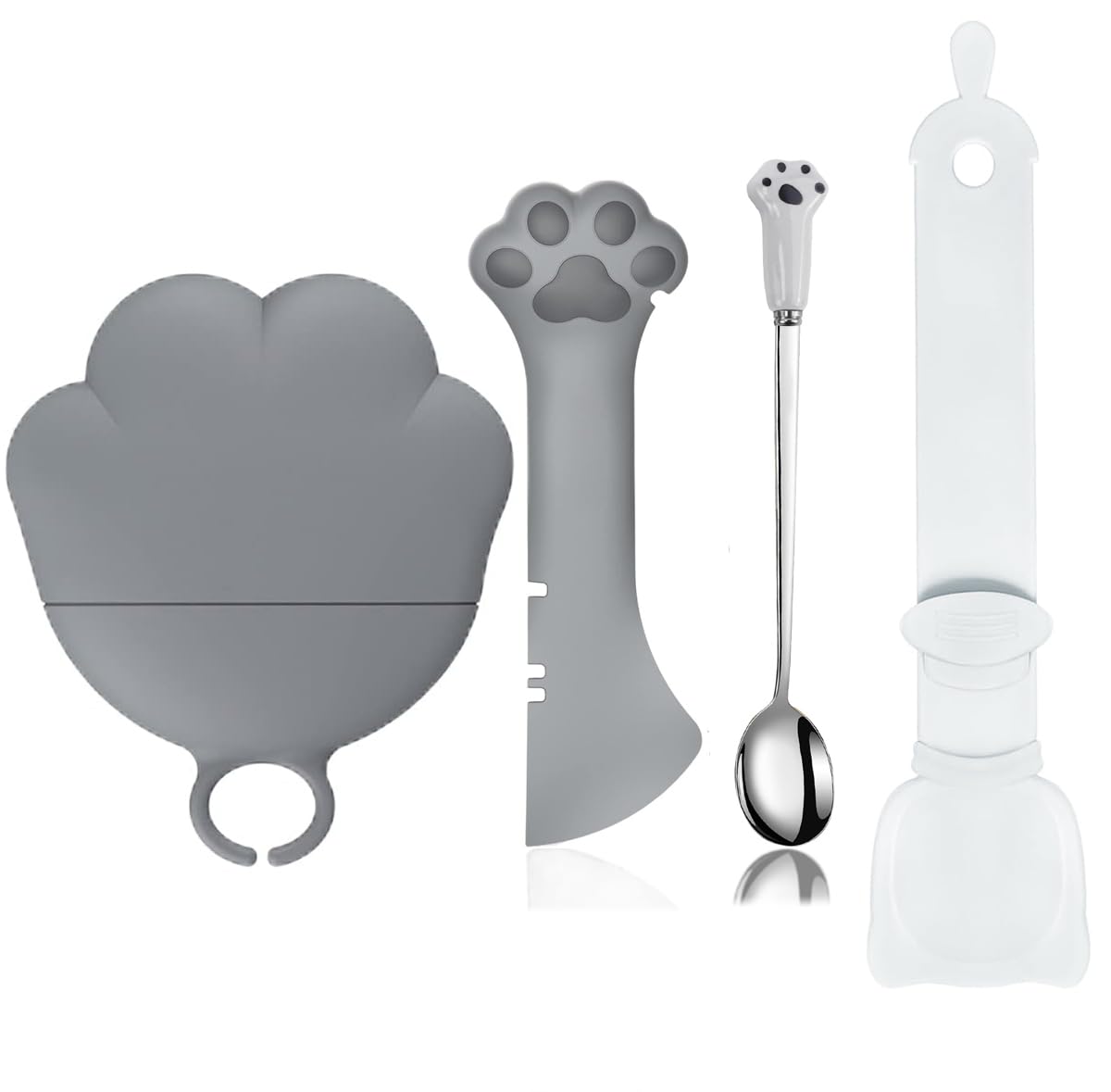 Joyinjojo paw silicone can lid grey helps seal cans and reduce waste.