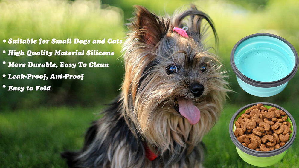 Joyinjojo portable bowls for dog and cat meals on hikes.