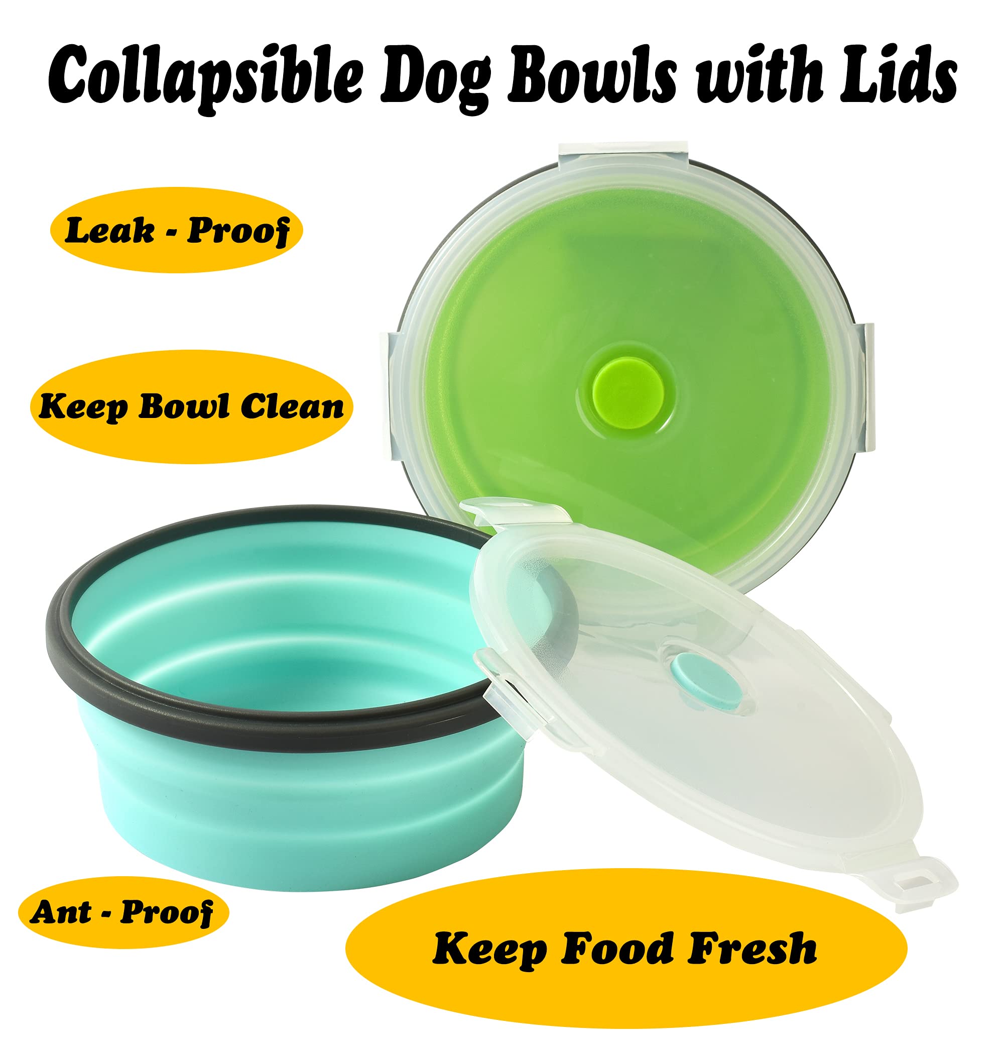 Joyinjojo silicone dog bowls folded compactly for easy packing.