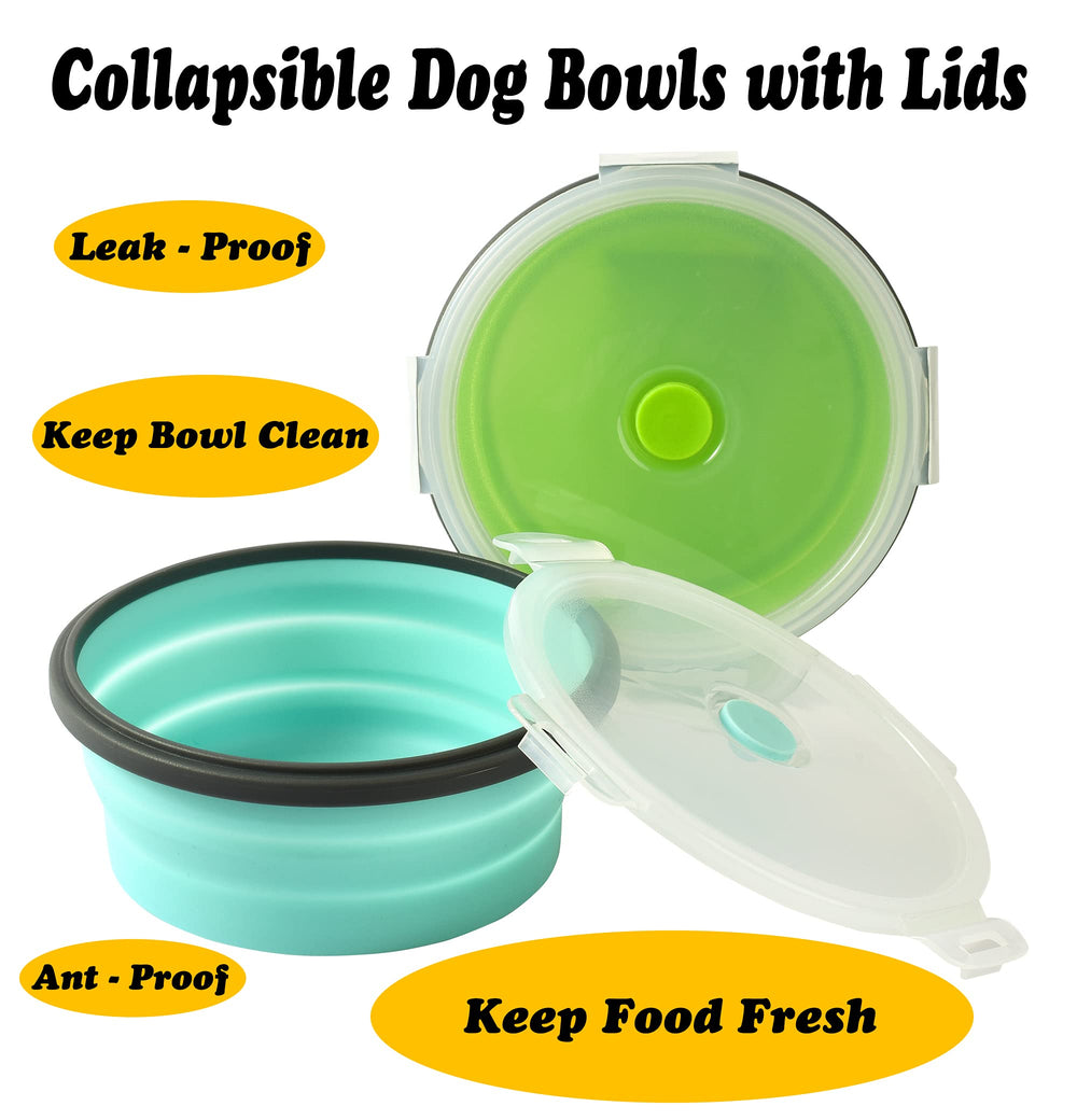 Joyinjojo silicone dog bowls folded compactly for easy packing.