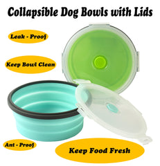 Joyinjojo silicone dog bowls folded compactly for easy packing.