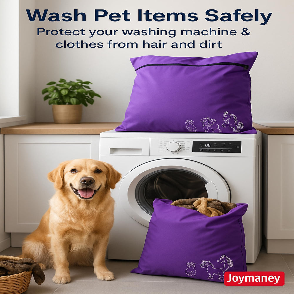 Joymaney Pet Laundry Bag wide-opening for easy loading of bulky items.