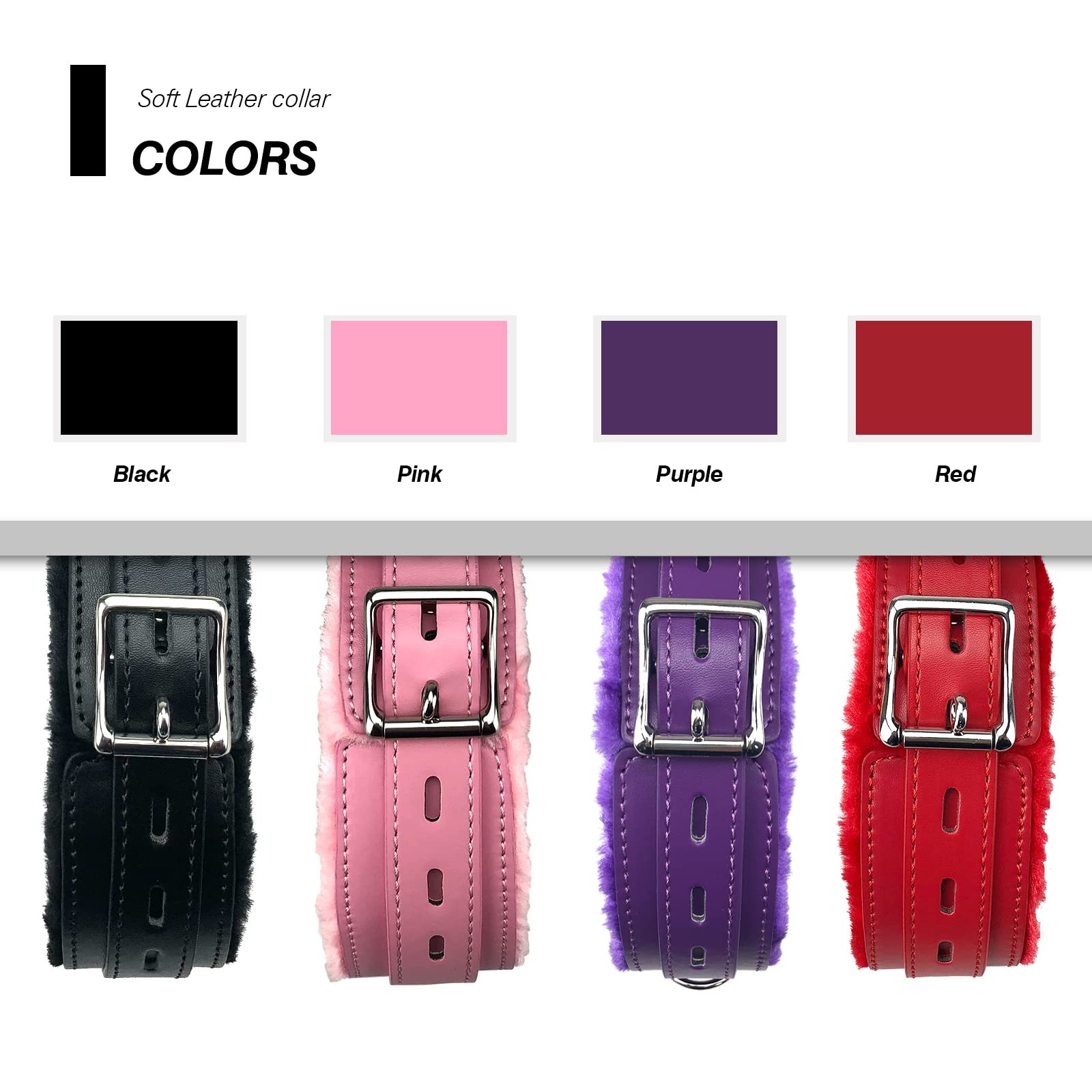 JOYMIN Collar color options pink black red purple for versatile styling