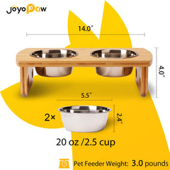JOYOPAW bamboo dog feeder closeup highlights durable material
