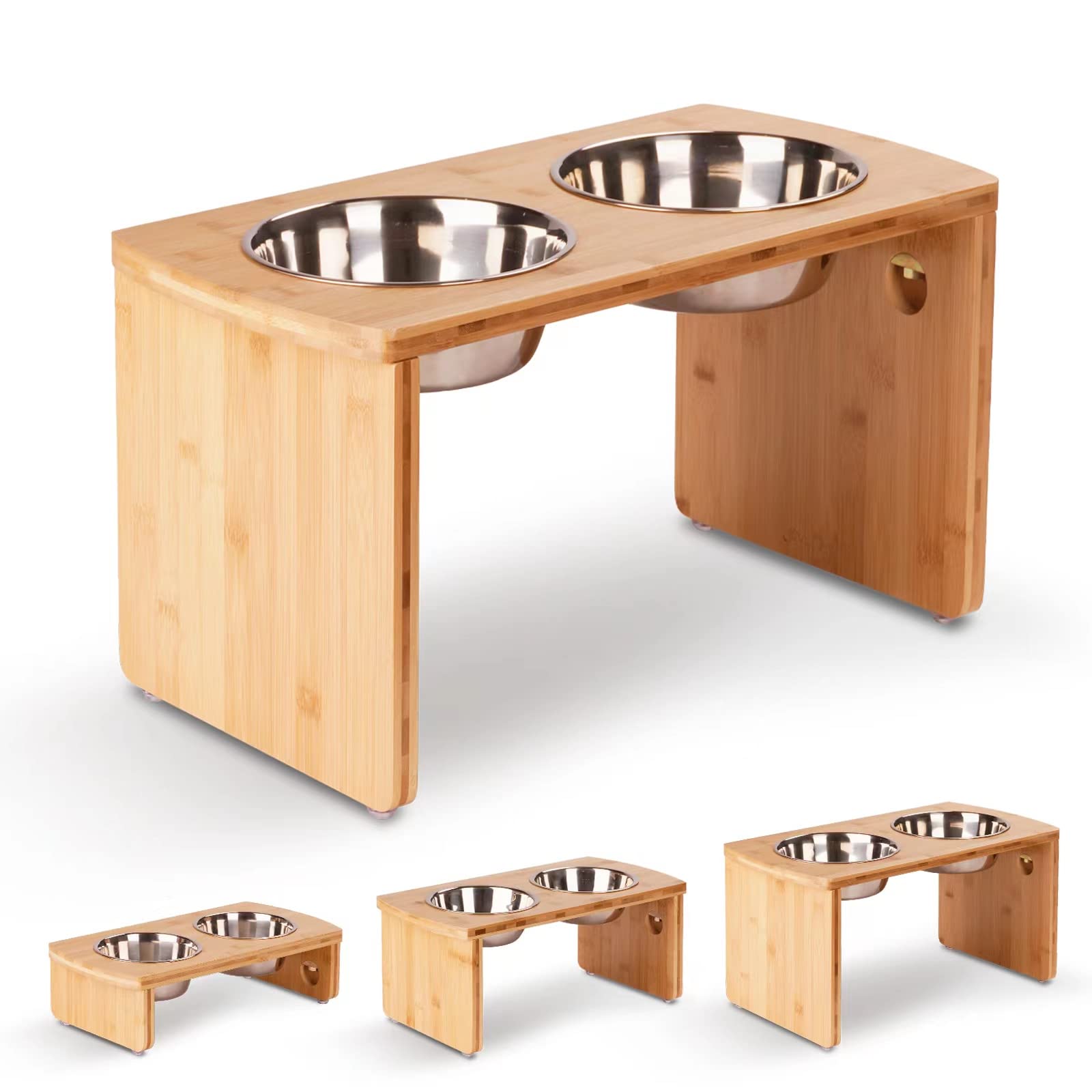 JOYOPAW elevated-dog-bowl-stand-natural reduces mess during meals for large dogs.