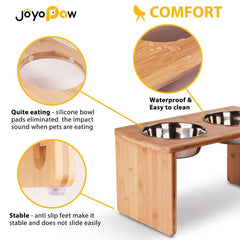 JOYOPAW stainless steel bowls close-up for easy cleaning arguments.
