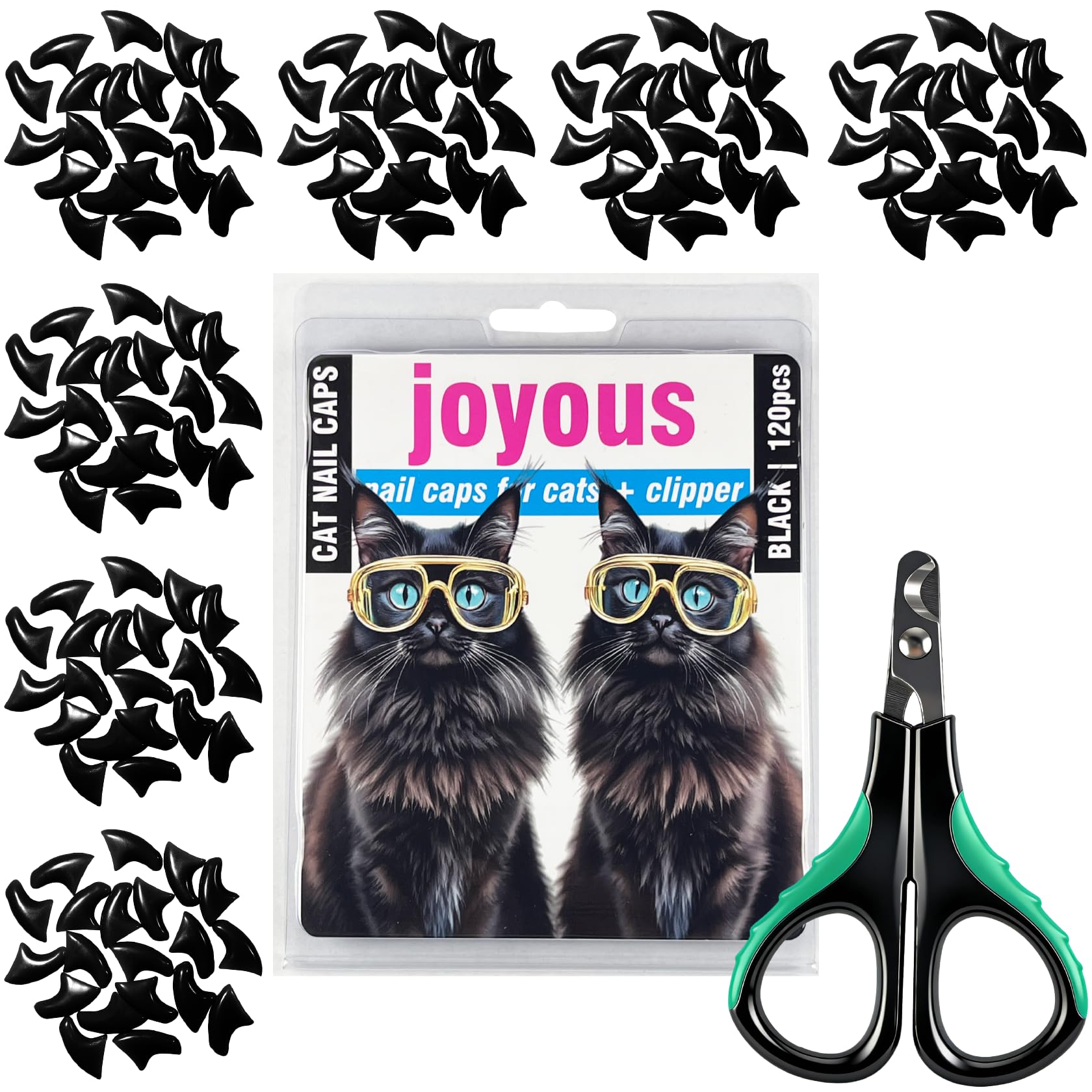 joyous black cat nail caps pack for at home safe paw care