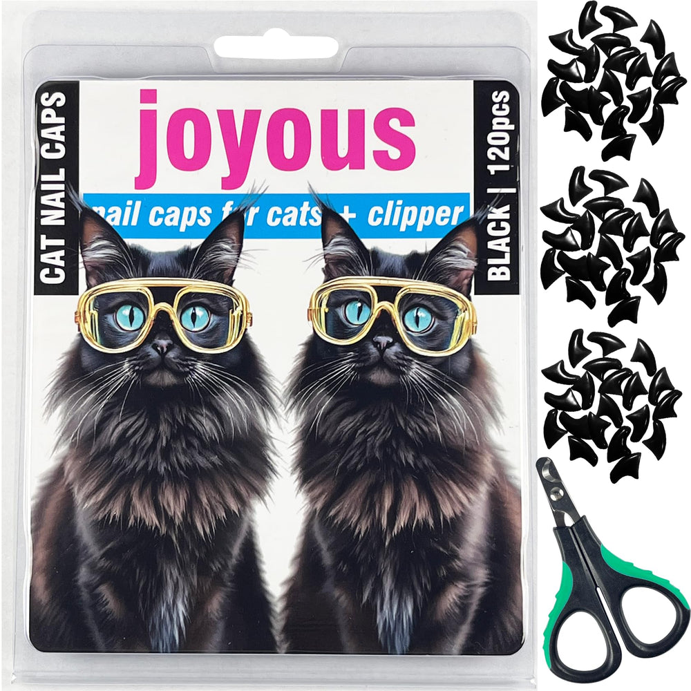 joyous cat nail caps on paw illustration showing 8 week replacement guidance