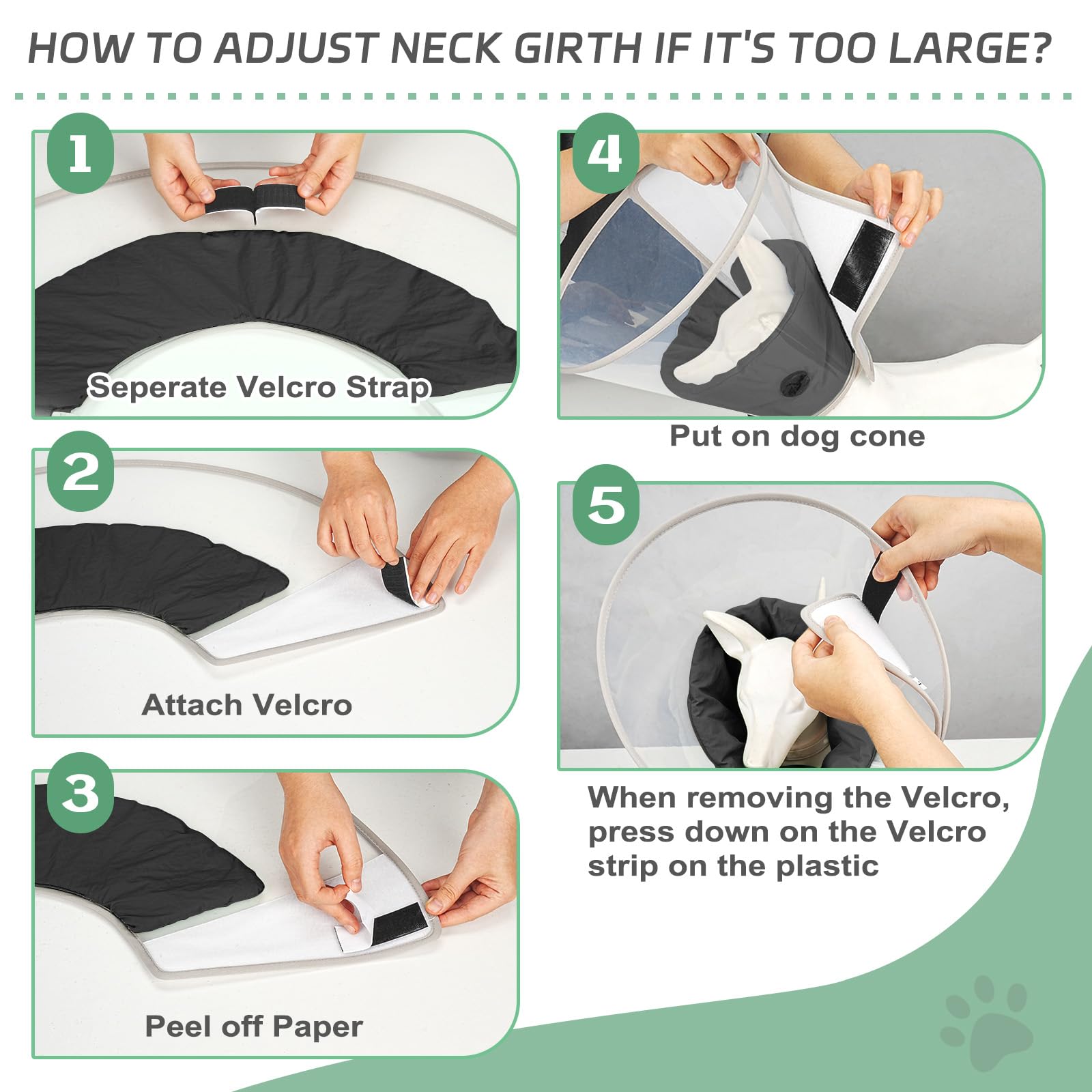 Joypig dog cone jet black internal view reveals clear visibility for pet care
