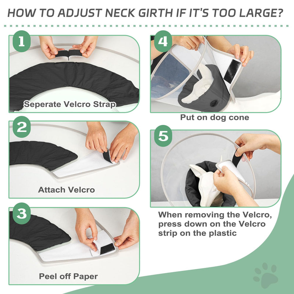 Joypig dog cone jet black internal view reveals clear visibility for pet care