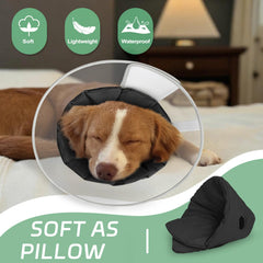 Joypig dog cone jet black soft pad within view highlights comfort option