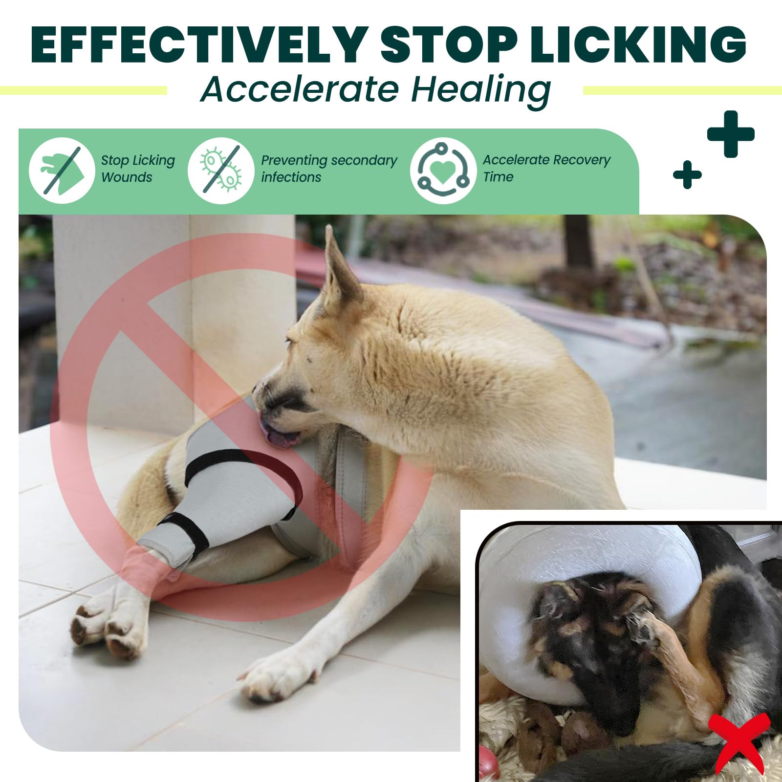 Joypig dog rear leg sleeve features adjustable anti-slip straps for secure fit.