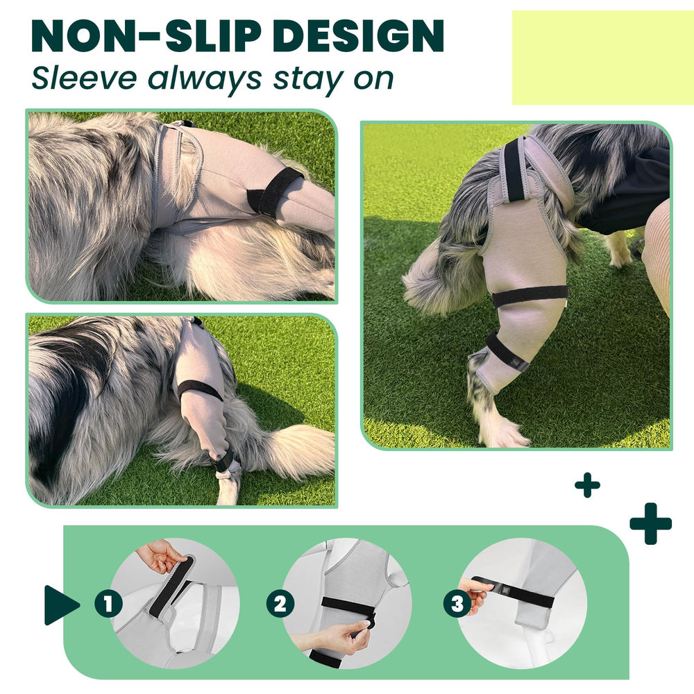 Joypig dog rear leg sleeve includes easy step-in wear for simple use.