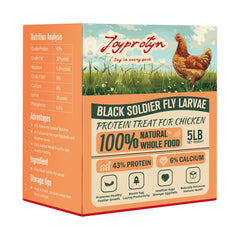 Joyprotyn 5lb BSFL dried larvae bag front showing premium poultry feed