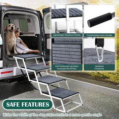 Joyrally foldable dog ladder compact storage fits trunks or cabinets.