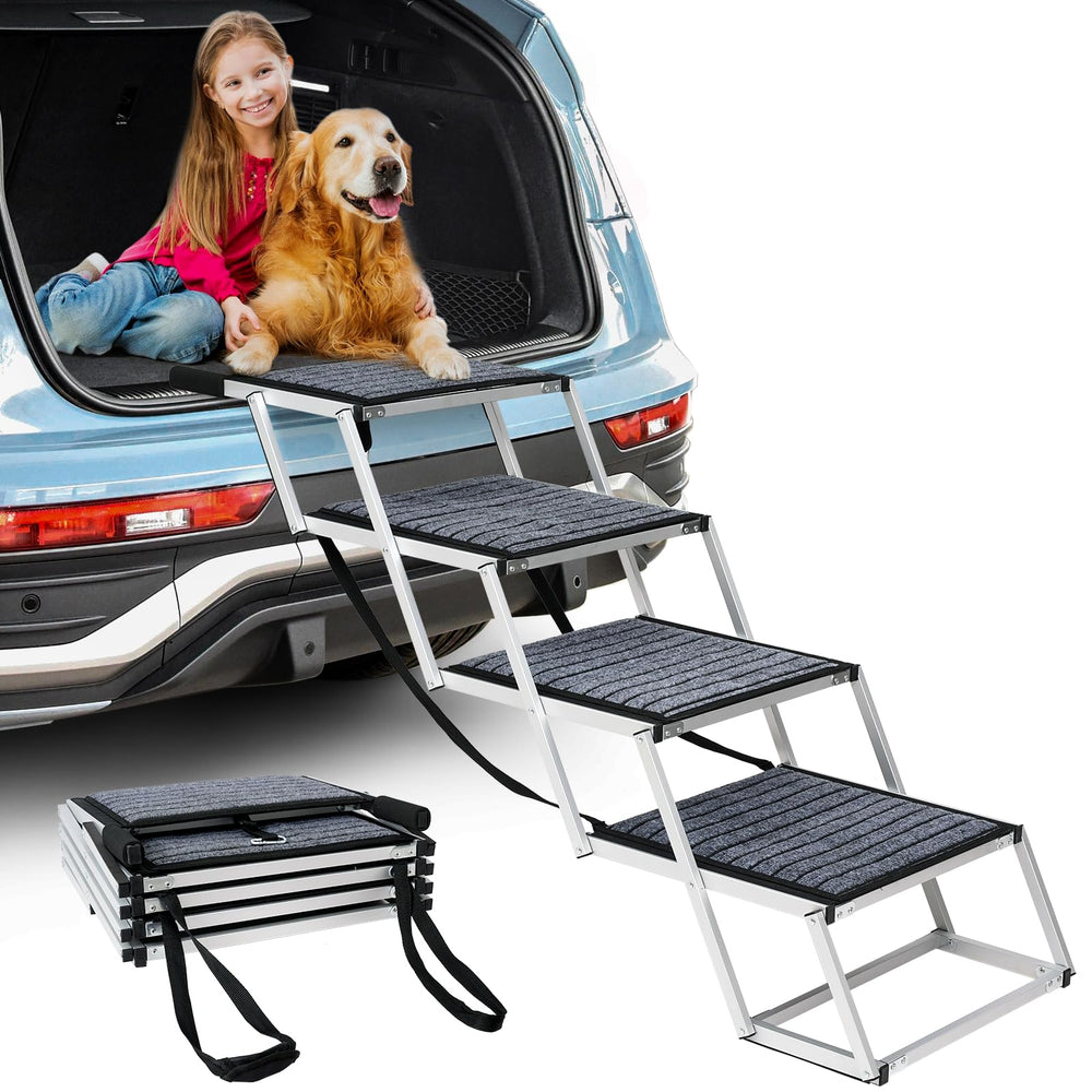 Joyrally lightweight dog ramp weighs 14 lbs for easy handling.