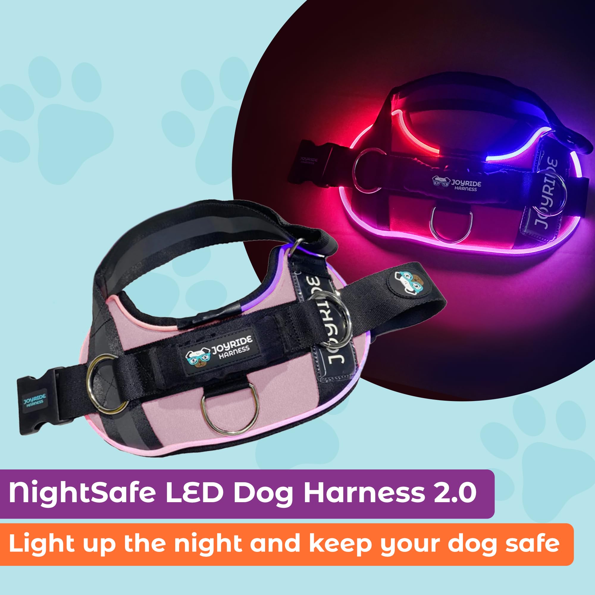 Joyride Harness on/off button highlighted for quick safety control.