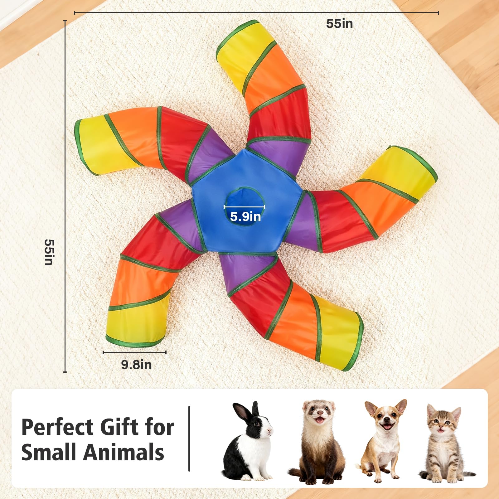 Joytale 5-Way Cat Tunnel storage straps enable quick packing after play sessions.