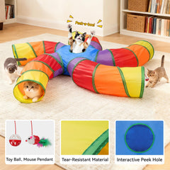 Joytale 5-Way Cat Tunnel mouse pendant offers independent toy interaction for curious cats.