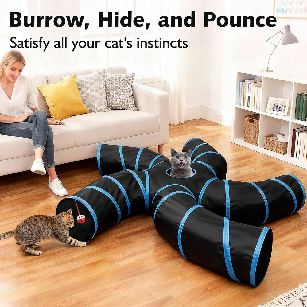 Joytale 5-Way Tunnel suits multi-pet households for cooperative play and shared spaces.