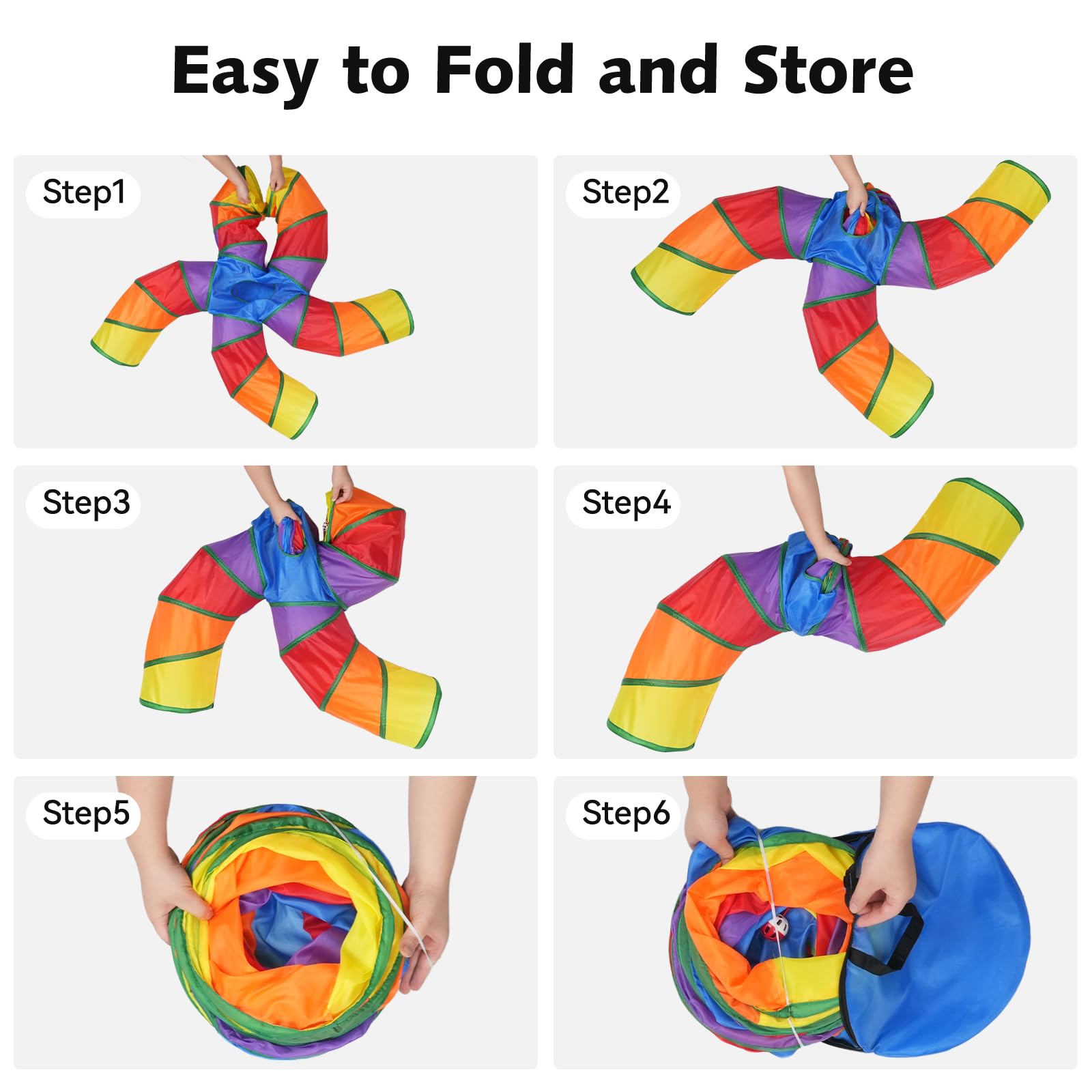 Joytale 5-Way Cat Tunnel durable polyester construction stands up to active kittens.