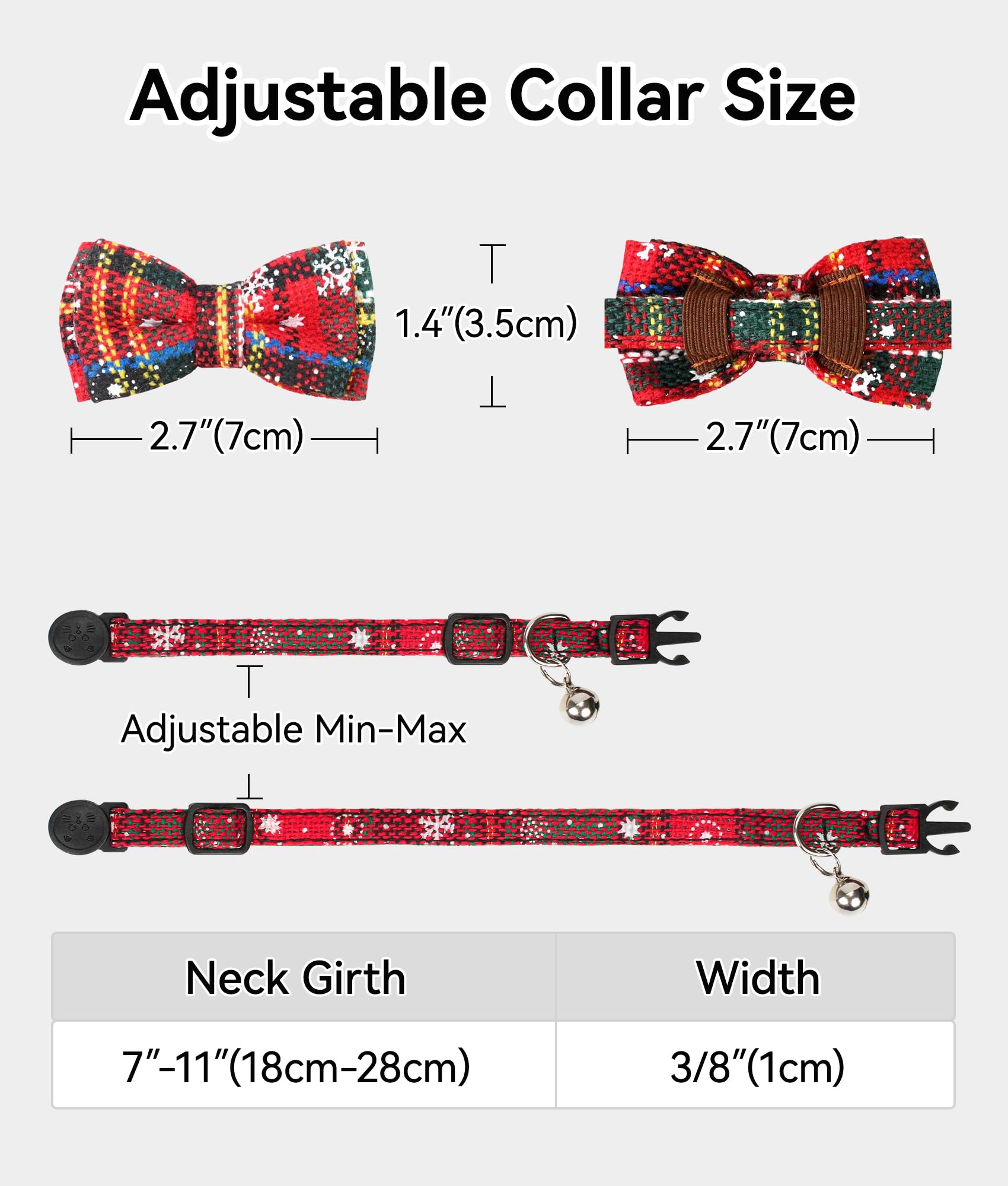Joytale adjustable neck 7 to 11 inches fits kittens to adults.
