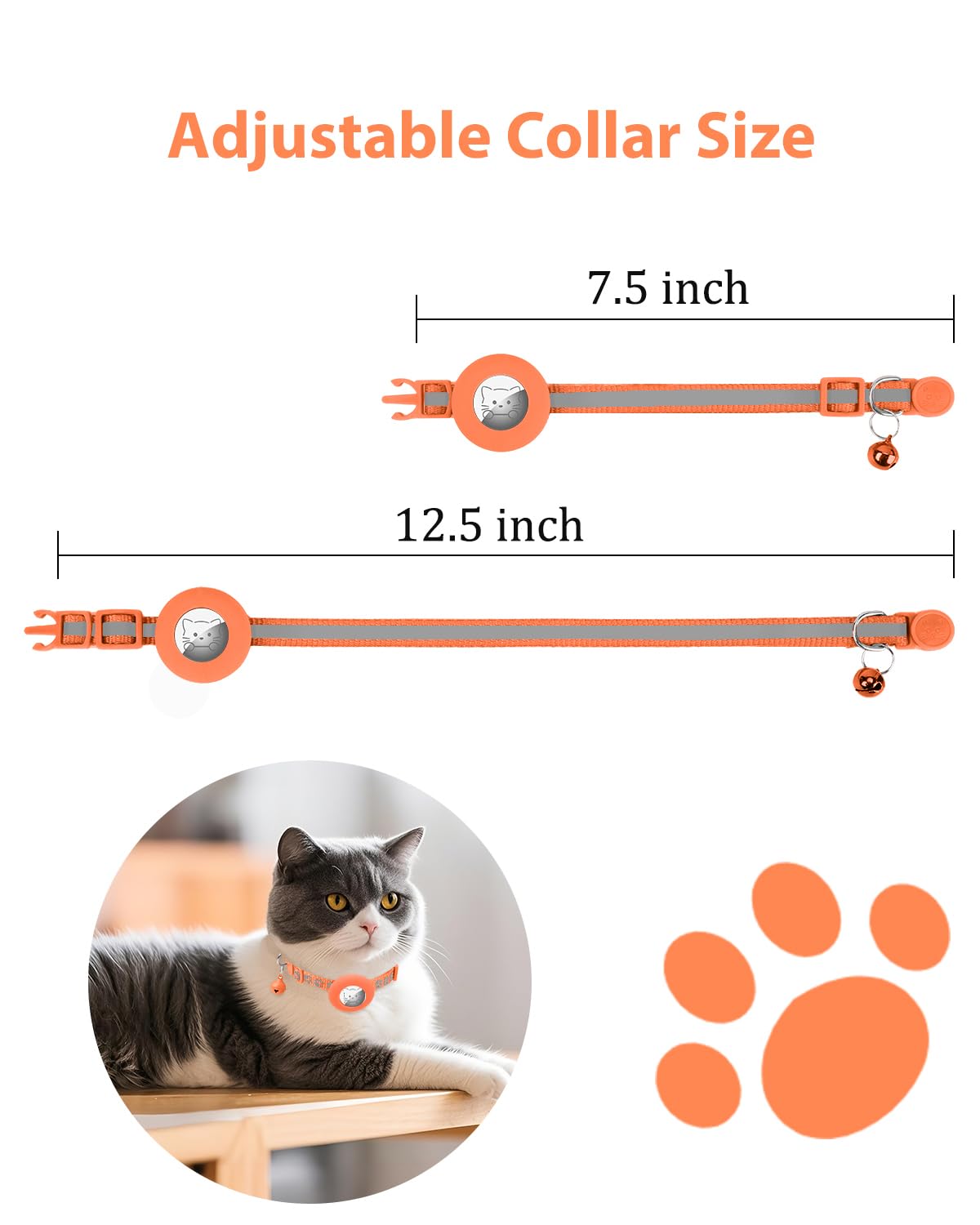 Joytale adjustable neck collar fits 7.5 to 12.5 inches for growing pets.